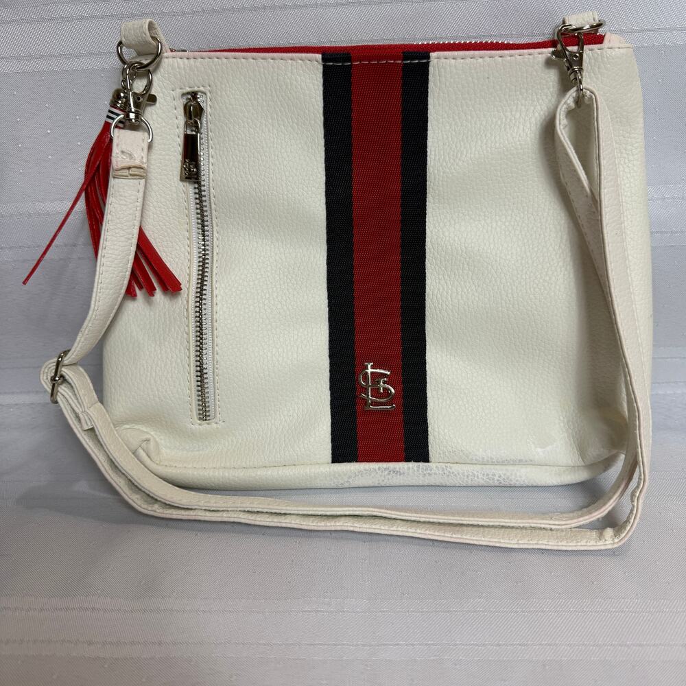 St. Louis Cardinals White Stripe Crossbody Purse‎